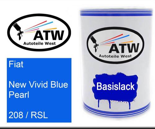 Fiat, New Vivid Blue Pearl, 208 / RSL: 500ml Lackdose, von ATW Autoteile West.